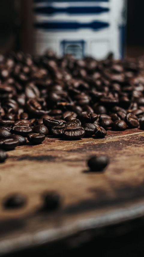 Download wallpaper 2160x3840 coffee beans, beans, brown, macro, wooden samsung galaxy s4, s5, note, sony xperia z, z1, z2, z3, htc one, lenovo vibe hd background