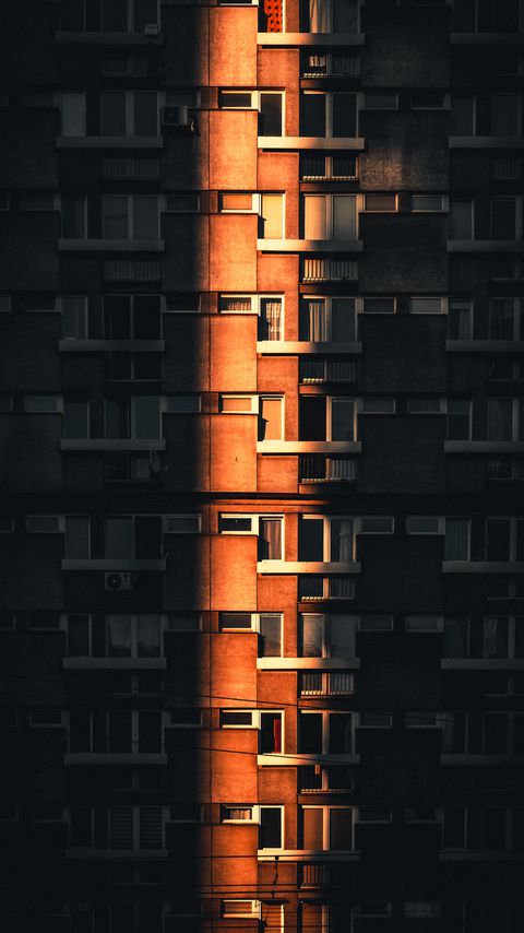 Download wallpaper 2160x3840 facade, architecture, building, apartments, light samsung galaxy s4, s5, note, sony xperia z, z1, z2, z3, htc one, lenovo vibe hd background