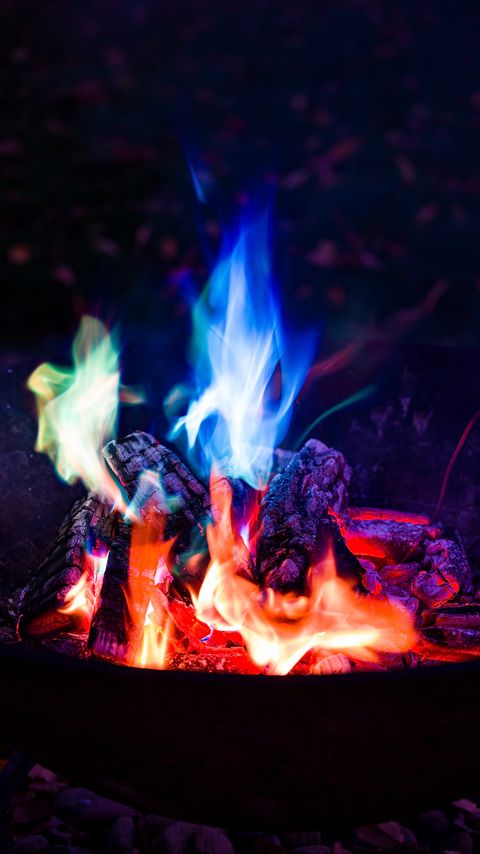 Download wallpaper 2160x3840 bonfire, flame, fire, night, camping samsung galaxy s4, s5, note, sony xperia z, z1, z2, z3, htc one, lenovo vibe hd background