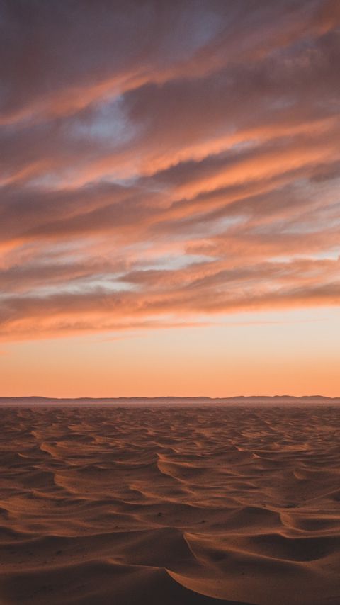 Download wallpaper 2160x3840 desert, sand, clouds, horizon, dusk samsung galaxy s4, s5, note, sony xperia z, z1, z2, z3, htc one, lenovo vibe hd background