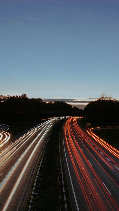 Download wallpaper 2160x3840 highway, road, lights, lines, long exposure samsung galaxy s4, s5, note, sony xperia z, z1, z2, z3, htc one, lenovo vibe hd background