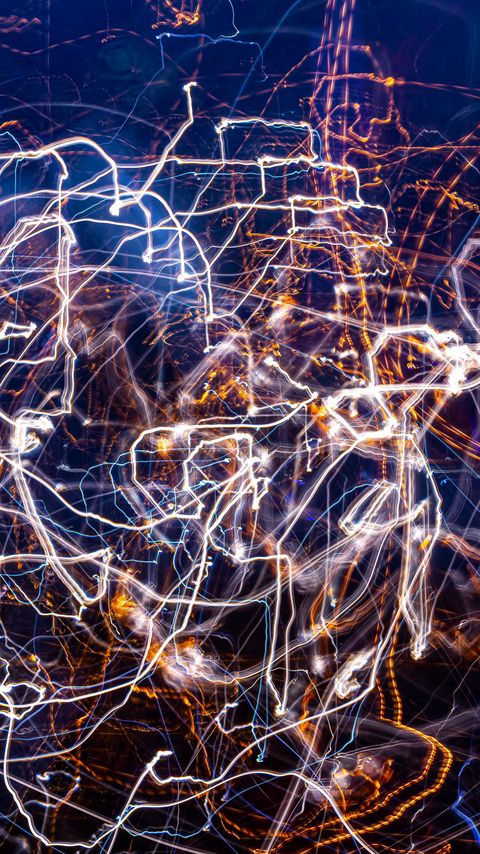 Download wallpaper 2160x3840 light, lines, long exposure, abstraction, tangled samsung galaxy s4, s5, note, sony xperia z, z1, z2, z3, htc one, lenovo vibe hd background