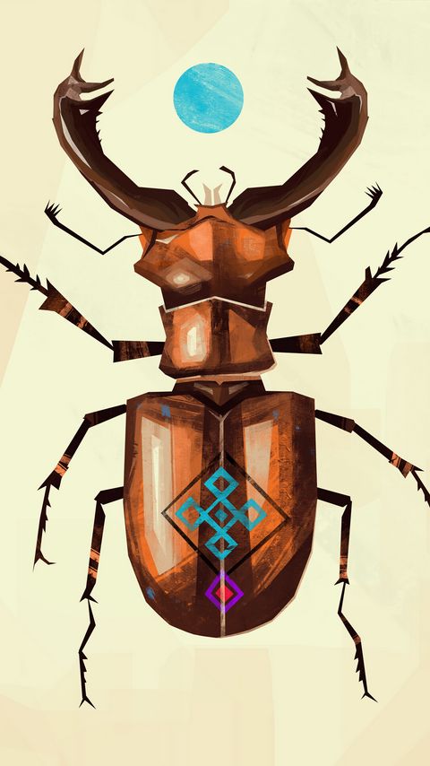 Download wallpaper 2160x3840 stag beetle, beetle, art, pattern samsung galaxy s4, s5, note, sony xperia z, z1, z2, z3, htc one, lenovo vibe hd background