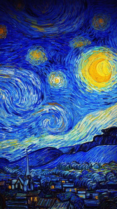 Download wallpaper 2160x3840 van gogh, starry night, night, paint, painting samsung galaxy s4, s5, note, sony xperia z, z1, z2, z3, htc one, lenovo vibe hd background