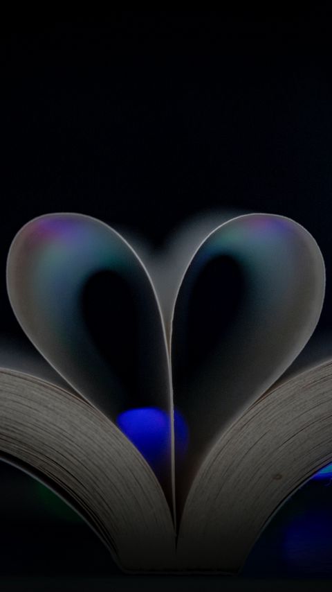 Download wallpaper 2160x3840 book, heart, pages, dark samsung galaxy s4, s5, note, sony xperia z, z1, z2, z3, htc one, lenovo vibe hd background