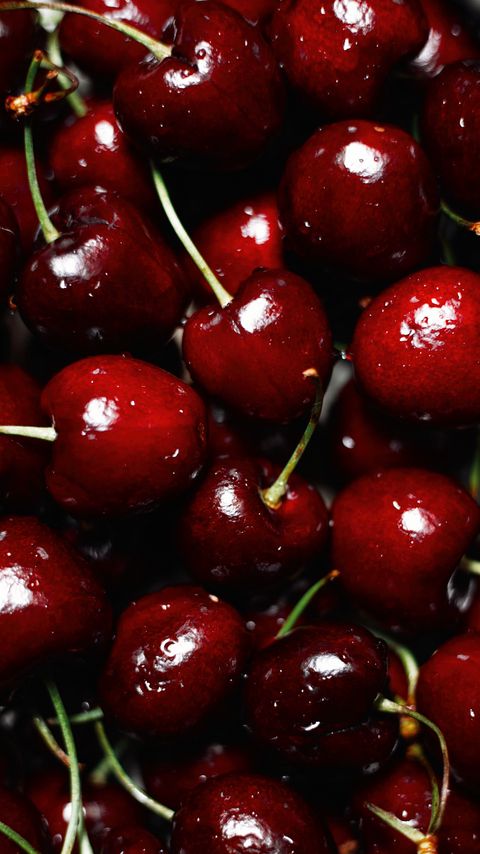 Download wallpaper 2160x3840 cherries, berries, red, wet, ripe samsung galaxy s4, s5, note, sony xperia z, z1, z2, z3, htc one, lenovo vibe hd background
