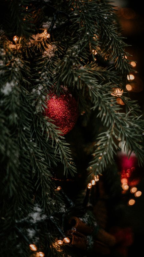 Download wallpaper 2160x3840 christmas tree, decorations, garlands, new year, christmas, holidays samsung galaxy s4, s5, note, sony xperia z, z1, z2, z3, htc one, lenovo vibe hd background