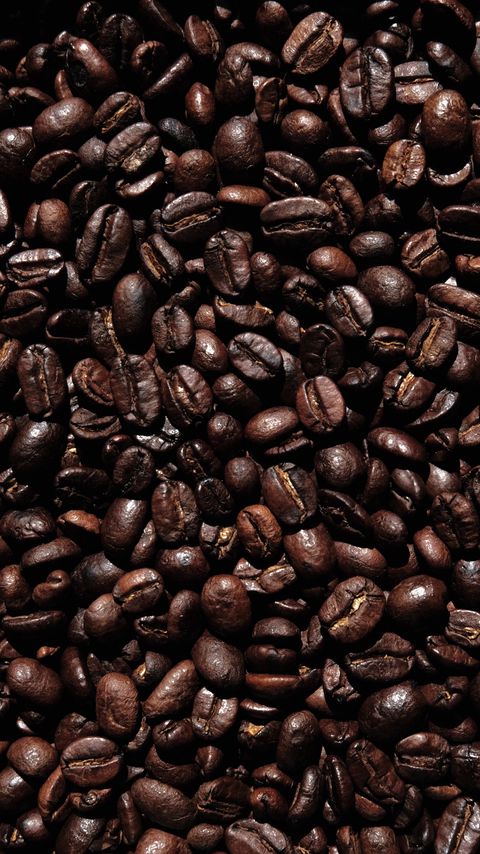 Download wallpaper 2160x3840 coffee beans, coffee, beans, brown, dark, macro samsung galaxy s4, s5, note, sony xperia z, z1, z2, z3, htc one, lenovo vibe hd background