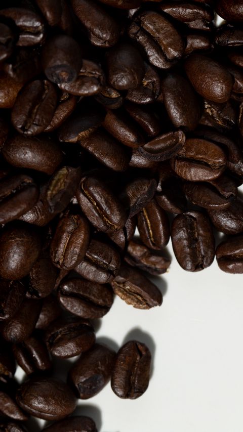 Download wallpaper 2160x3840 coffee beans, coffee, brown, macro, beans, dark samsung galaxy s4, s5, note, sony xperia z, z1, z2, z3, htc one, lenovo vibe hd background