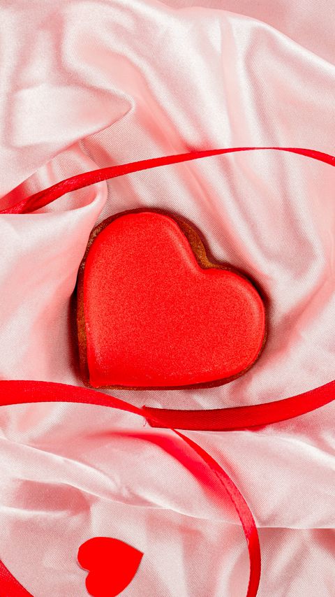 Download wallpaper 2160x3840 hearts, cookies, ribbons, red, love samsung galaxy s4, s5, note, sony xperia z, z1, z2, z3, htc one, lenovo vibe hd background