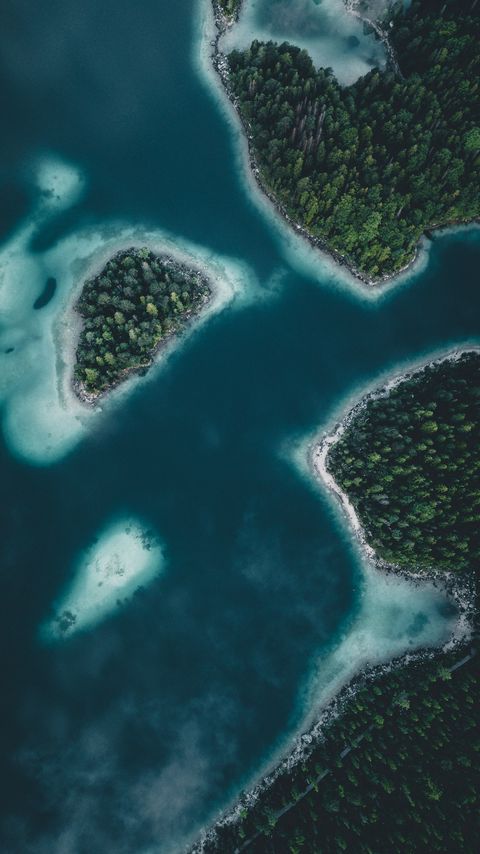 Download wallpaper 2160x3840 islands, aerial view, water, land samsung galaxy s4, s5, note, sony xperia z, z1, z2, z3, htc one, lenovo vibe hd background