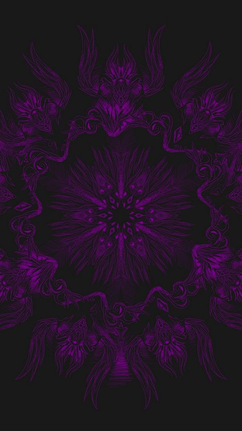 Download wallpaper 2160x3840 mandala, pattern, abstraction, purple, dark samsung galaxy s4, s5, note, sony xperia z, z1, z2, z3, htc one, lenovo vibe hd background