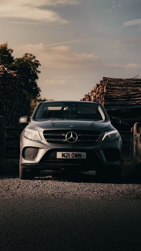 Download wallpaper 2160x3840 mercedes, car, suv, gray, front view samsung galaxy s4, s5, note, sony xperia z, z1, z2, z3, htc one, lenovo vibe hd background