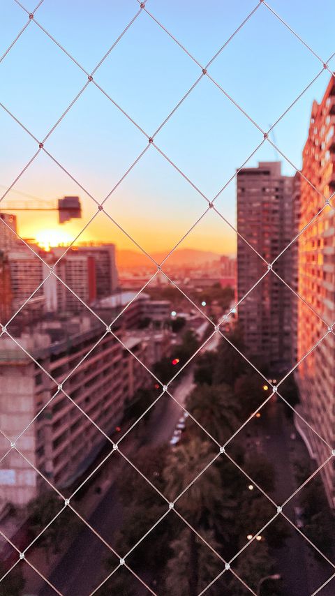 Download wallpaper 2160x3840 mesh, buildings, city, sunset, view samsung galaxy s4, s5, note, sony xperia z, z1, z2, z3, htc one, lenovo vibe hd background