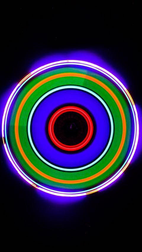 Download wallpaper 2160x3840 neon, circles, colorful, light, glow samsung galaxy s4, s5, note, sony xperia z, z1, z2, z3, htc one, lenovo vibe hd background
