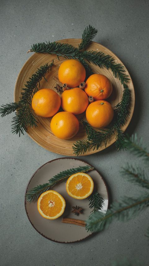 Download wallpaper 2160x3840 oranges, fruits, citrus, branches, spices samsung galaxy s4, s5, note, sony xperia z, z1, z2, z3, htc one, lenovo vibe hd background
