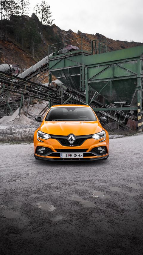 Download wallpaper 2160x3840 renault megane, renault, car, yellow, front view samsung galaxy s4, s5, note, sony xperia z, z1, z2, z3, htc one, lenovo vibe hd background