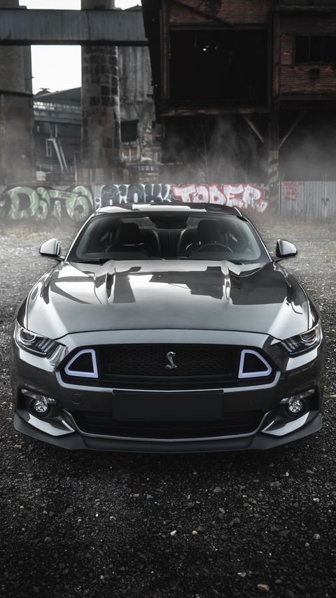 Download wallpaper 2160x3840 shelby mustang, shelby, car, gray, front view samsung galaxy s4, s5, note, sony xperia z, z1, z2, z3, htc one, lenovo vibe hd background