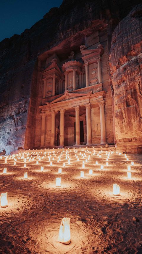 Download wallpaper 2160x3840 temple, rock, candles, architecture samsung galaxy s4, s5, note, sony xperia z, z1, z2, z3, htc one, lenovo vibe hd background