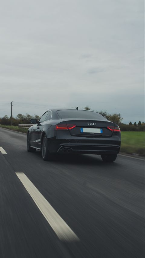 Download wallpaper 2160x3840 audi, car, black, road, asphalt, speed samsung galaxy s4, s5, note, sony xperia z, z1, z2, z3, htc one, lenovo vibe hd background