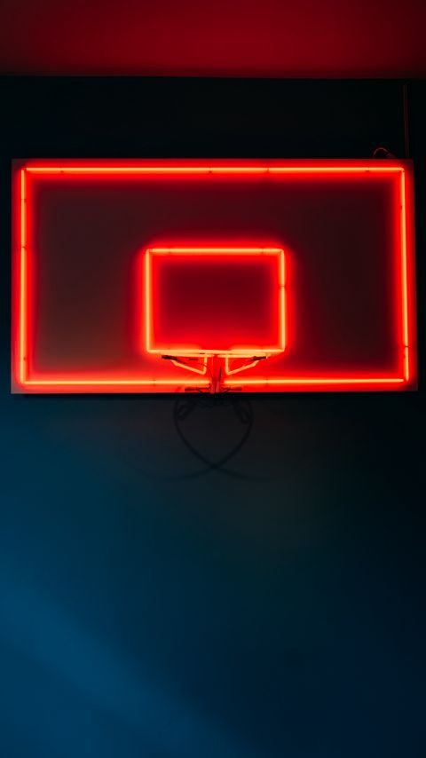 Download wallpaper 2160x3840 basketball hoop, basketball, neon, light, red samsung galaxy s4, s5, note, sony xperia z, z1, z2, z3, htc one, lenovo vibe hd background