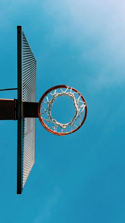 Download wallpaper 2160x3840 basketball hoop, basketball, net, bottom view samsung galaxy s4, s5, note, sony xperia z, z1, z2, z3, htc one, lenovo vibe hd background