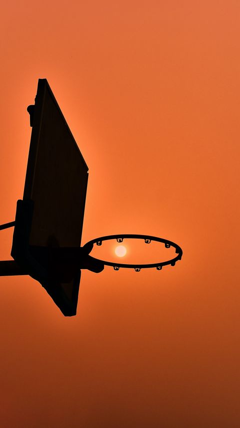 Download wallpaper 2160x3840 basketball hoop, silhouette, sun, sunset, dark samsung galaxy s4, s5, note, sony xperia z, z1, z2, z3, htc one, lenovo vibe hd background