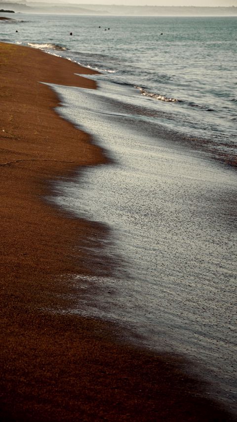 Download wallpaper 2160x3840 beach, sand, sea, waves, water samsung galaxy s4, s5, note, sony xperia z, z1, z2, z3, htc one, lenovo vibe hd background