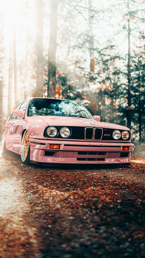 Download wallpaper 2160x3840 bmw, car, pink, tuning samsung galaxy s4, s5, note, sony xperia z, z1, z2, z3, htc one, lenovo vibe hd background