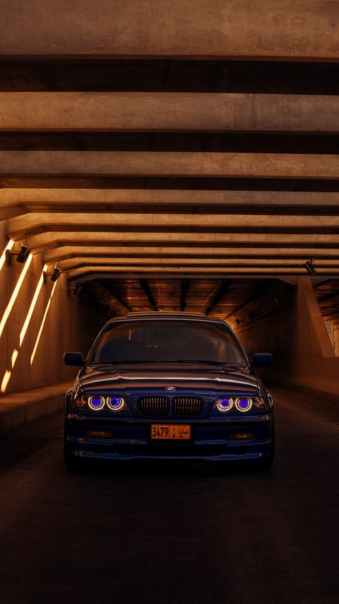 Download wallpaper 2160x3840 bmw e46, bmw, car, blue, tunnel samsung galaxy s4, s5, note, sony xperia z, z1, z2, z3, htc one, lenovo vibe hd background