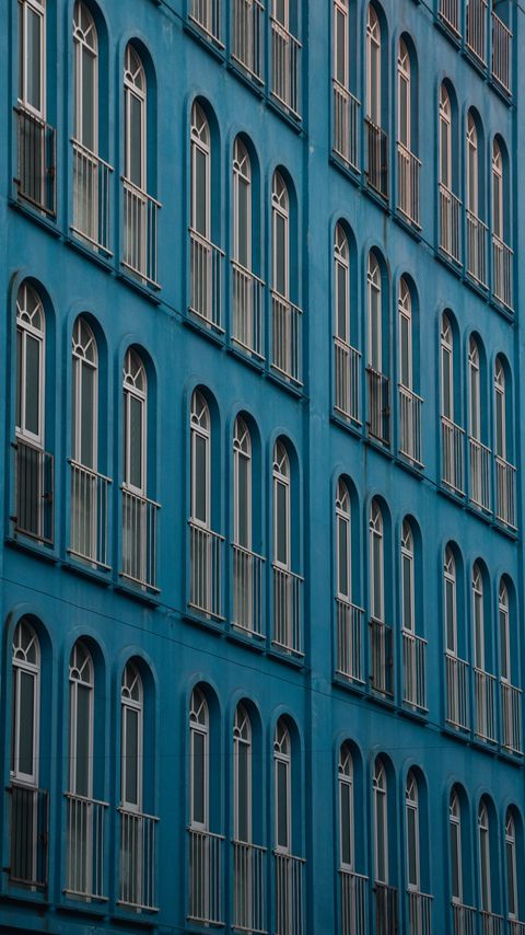 Download wallpaper 2160x3840 building, facade, windows, architecture, blue samsung galaxy s4, s5, note, sony xperia z, z1, z2, z3, htc one, lenovo vibe hd background