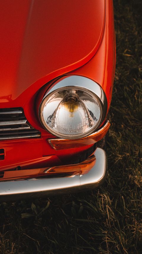 Download wallpaper 2160x3840 car, red, headlight, retro samsung galaxy s4, s5, note, sony xperia z, z1, z2, z3, htc one, lenovo vibe hd background