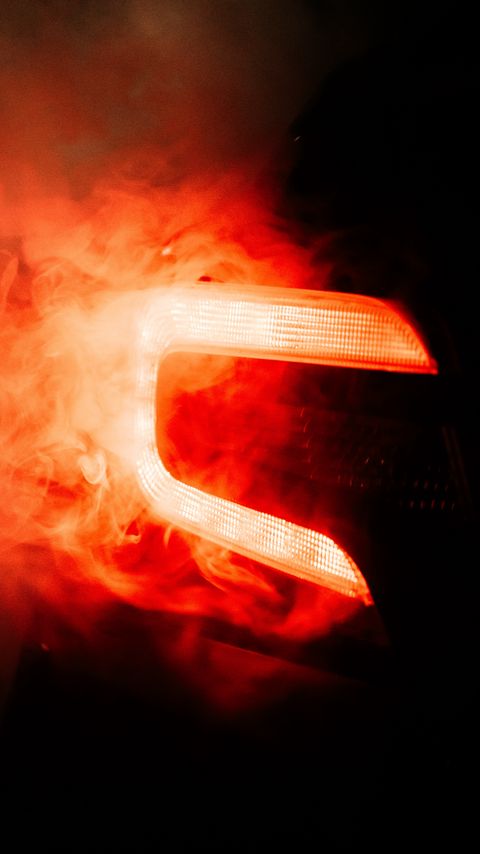 Download wallpaper 2160x3840 car, tailight, light, smoke, red, dark samsung galaxy s4, s5, note, sony xperia z, z1, z2, z3, htc one, lenovo vibe hd background