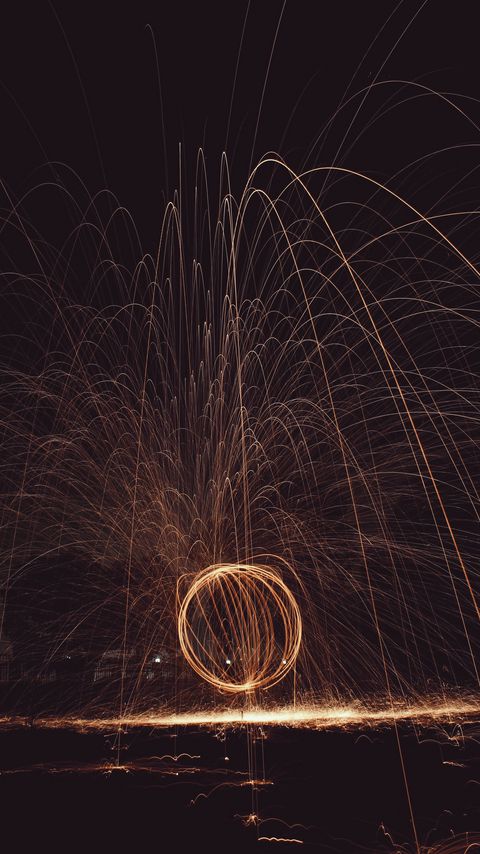 Download wallpaper 2160x3840 circle, light, sparks, freezelight, long exposure, abstraction samsung galaxy s4, s5, note, sony xperia z, z1, z2, z3, htc one, lenovo vibe hd background