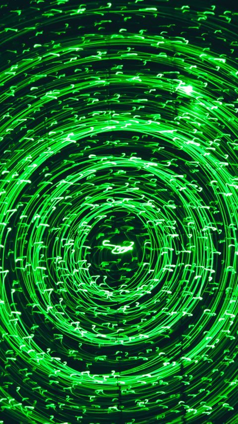 Download wallpaper 2160x3840 circles, light, rotation, freezelight, abstraction, green samsung galaxy s4, s5, note, sony xperia z, z1, z2, z3, htc one, lenovo vibe hd background