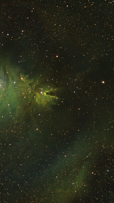 Download wallpaper 2160x3840 cone nebula, nebula, glow, stars, space, green samsung galaxy s4, s5, note, sony xperia z, z1, z2, z3, htc one, lenovo vibe hd background