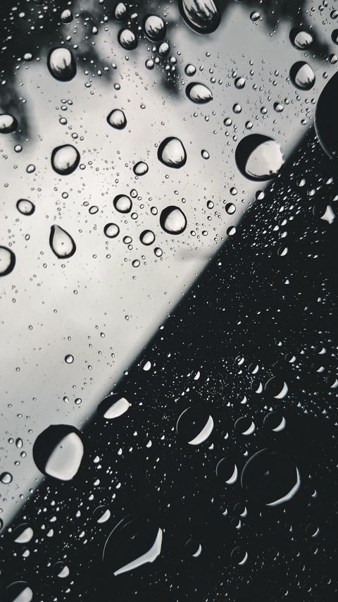 Download wallpaper 2160x3840 drops, glass, macro, black and white, bw samsung galaxy s4, s5, note, sony xperia z, z1, z2, z3, htc one, lenovo vibe hd background