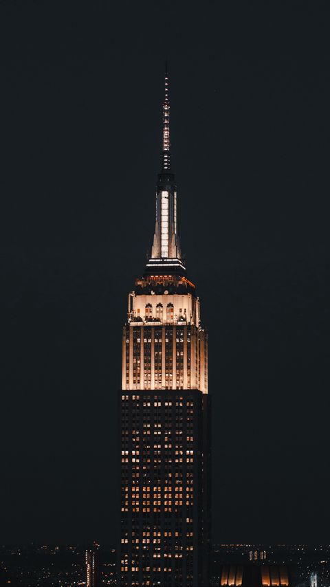 Download wallpaper 2160x3840 empire state building, tower, building, night, architecture, lights, dark samsung galaxy s4, s5, note, sony xperia z, z1, z2, z3, htc one, lenovo vibe hd background