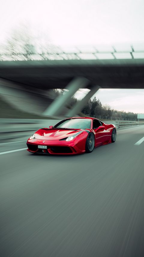 Download wallpaper 2160x3840 ferrari 458 italia, ferrari, car, sports car, red, speed, road samsung galaxy s4, s5, note, sony xperia z, z1, z2, z3, htc one, lenovo vibe hd background