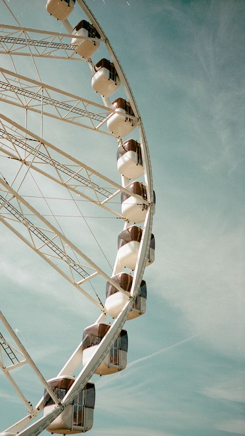 Download wallpaper 2160x3840 ferris wheel, attraction, booths, light samsung galaxy s4, s5, note, sony xperia z, z1, z2, z3, htc one, lenovo vibe hd background