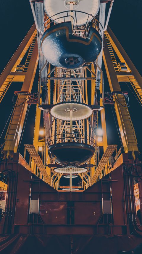 Download wallpaper 2160x3840 ferris wheel, attraction, structure, bottom view samsung galaxy s4, s5, note, sony xperia z, z1, z2, z3, htc one, lenovo vibe hd background