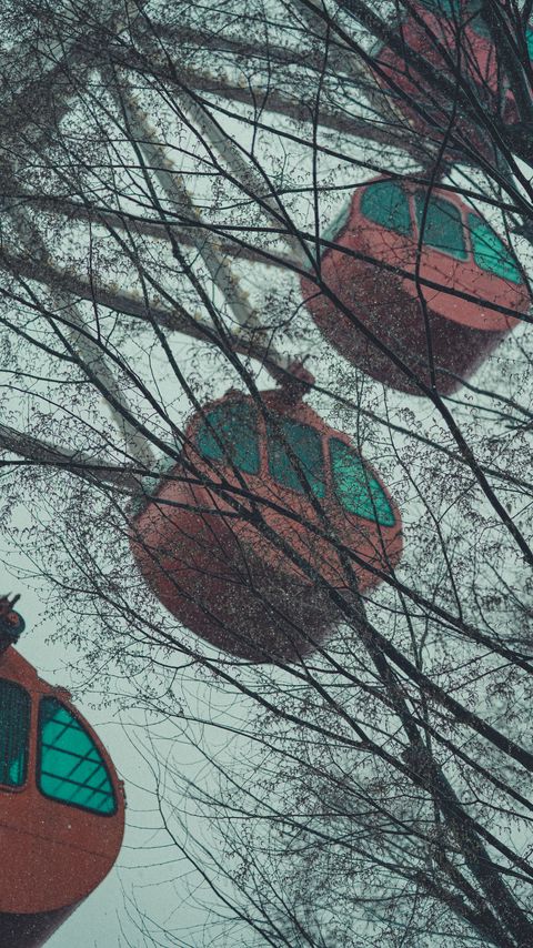 Download wallpaper 2160x3840 ferris wheel, cabins, tree, branches samsung galaxy s4, s5, note, sony xperia z, z1, z2, z3, htc one, lenovo vibe hd background