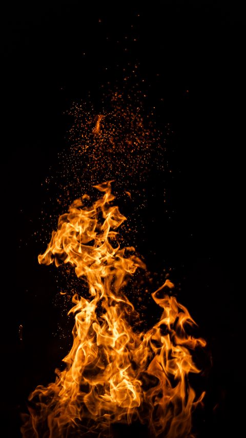 Download wallpaper 2160x3840 flame, fire, sparks, dark samsung galaxy s4, s5, note, sony xperia z, z1, z2, z3, htc one, lenovo vibe hd background