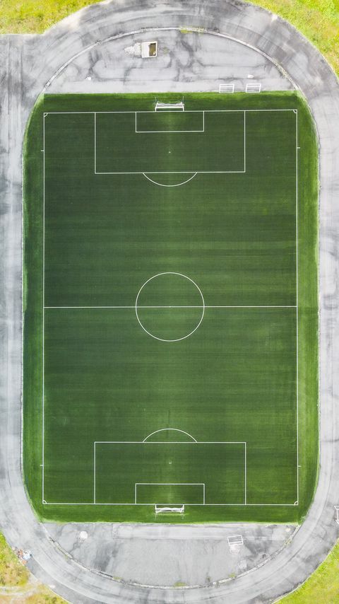 Download wallpaper 2160x3840 football field, marking, football, aerial view, green samsung galaxy s4, s5, note, sony xperia z, z1, z2, z3, htc one, lenovo vibe hd background