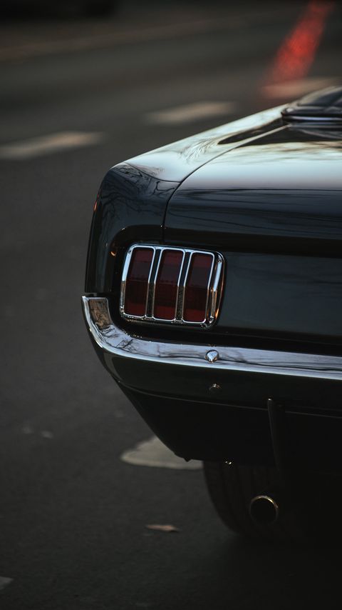 Download wallpaper 2160x3840 ford mustang, mustang, car, black, tailight, back view samsung galaxy s4, s5, note, sony xperia z, z1, z2, z3, htc one, lenovo vibe hd background