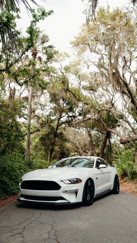 Download wallpaper 2160x3840 ford mustang, mustang, car, sports car, white samsung galaxy s4, s5, note, sony xperia z, z1, z2, z3, htc one, lenovo vibe hd background