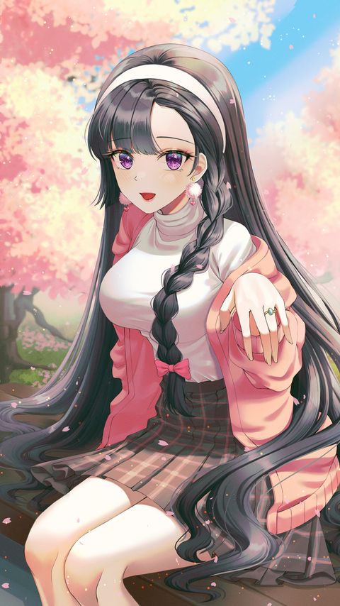 Download wallpaper 2160x3840 girl, gesture, hand, ring, anime, art, cartoon samsung galaxy s4, s5, note, sony xperia z, z1, z2, z3, htc one, lenovo vibe hd background