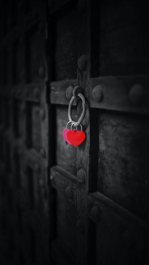 Download wallpaper 2160x3840 hearts, lock, gate, dark samsung galaxy s4, s5, note, sony xperia z, z1, z2, z3, htc one, lenovo vibe hd background