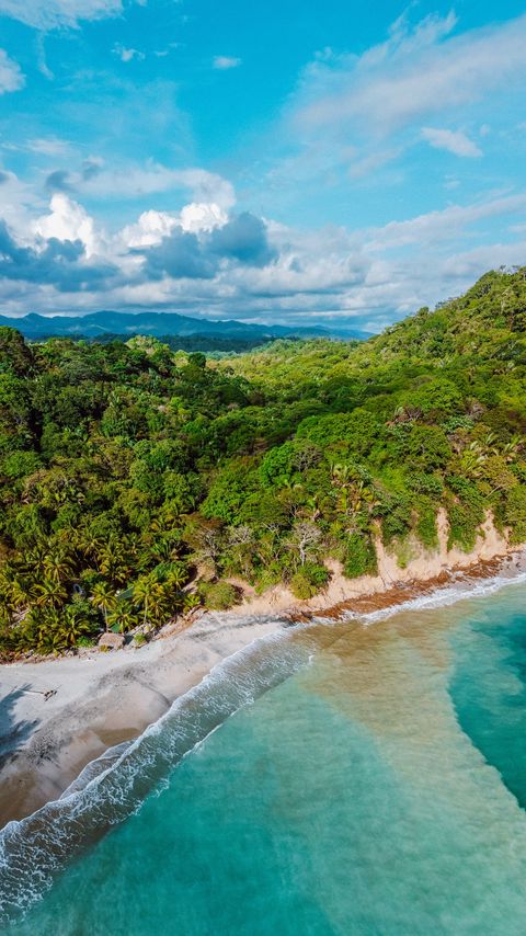 Download wallpaper 2160x3840 island, beach, sea, tropics, aerial view samsung galaxy s4, s5, note, sony xperia z, z1, z2, z3, htc one, lenovo vibe hd background