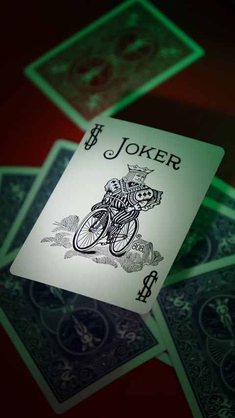 Download wallpaper 2160x3840 joker, word, inscription, cards samsung galaxy s4, s5, note, sony xperia z, z1, z2, z3, htc one, lenovo vibe hd background